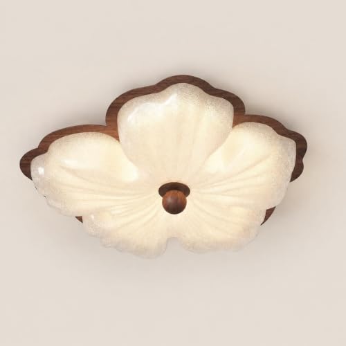 Vintage Floral Flush Mount Ceiling Light for Bedroom Study, 23.2 Inch