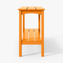 WestinTrends Malibu 55" Outdoor Patio HDPE Adirondack 2-Tier Shelf Console Table, Orange
