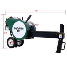 10 Ton Electric Log Splitter, Double Flywheel Log Splitter, 110V 60HZ 2HP 16A, Electric Wood Splitter With Mobile Wheels