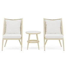 Furniture of America Chauncy Aluminum 3-Piece Outdoor Bistro Set Natural Tone