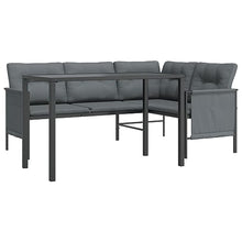 WXGTBKPR 2 Piece Patio Dining Set with Anthracite Steel Garden Corner Sofa and Dining Table, Weather-Resistant Outdoor Furniture with Thickly Padded Cushions