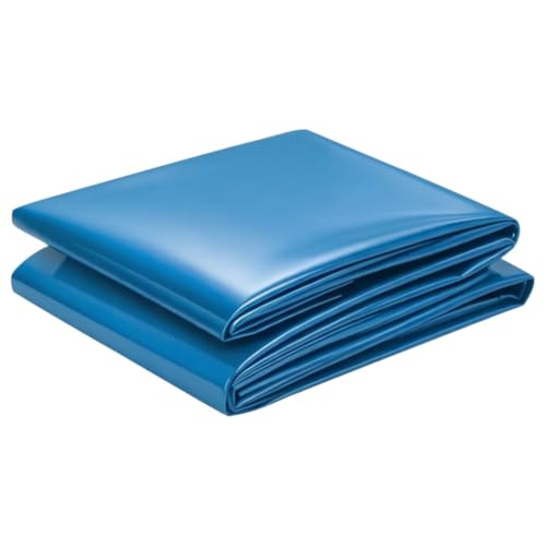 Liyadolaam Pond Liner, 6Mil Blue HDPE Fish Ponds Lining for Koi Pool Reinforced Pond Mat Underlay Sealing Film Polythene Sheet Garden Pool Tarpaulin