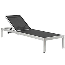 Modway Shore Aluminum Outdoor Patio Chaise Lounge Chairs with Cushions Silver Turquoise
