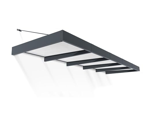 Palram - Canopia Sophia XL 5000 15' x 5' Door/Window Awning, Gray/Mist