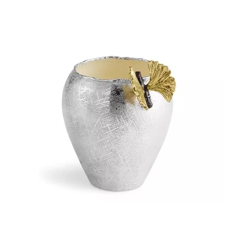 thalo Planter Pots Butterfly Ginkgo Decorative Small Vase Stainless Steel Desktop Flower Pot Desktop Flower Arrangement Art Ornament Plant Container Accessories