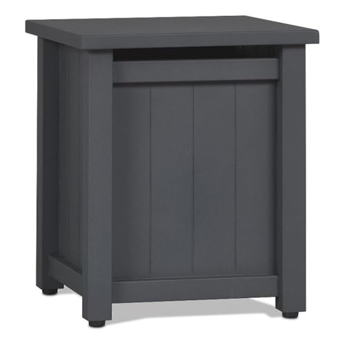 Afuera Living Modern Propane Tank Cover, 20.5" H x 17.5" W, Powder-Coated Metal/Plastic, Gray Finish, Rectangle Design, UV/Rust-Resistant Outdoor Accessory Doubles as Side Table
