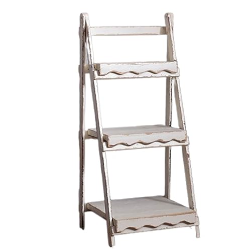 JOTDPFRYK American Countryside Retro Ladder Frame Multi-Layer Solid Wood Flower Rack Balcony Living Room Floor Step Plant Trellis Succulent Plants Flower Display Rack Foldable Wooden Flower Stand