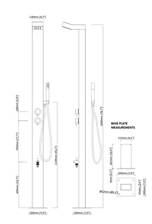 Bondi Black ADA 316 Marine Grade Stainless Steel Outdoor Shower Panel-No Rust! Perfect for Swimming Pools. Hot & Cold Water Connections! Wall-Mounting & Freestanding Options