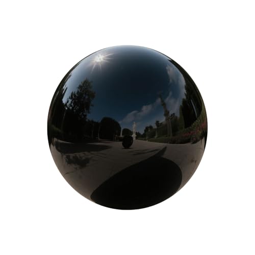 YDJIANCAI 1 Pcs Gazing Globe Mirror Ball, Polished Reflective Smooth Garden Ball Sphere, Colorful and Shiny Addition to Any Garden Or Home Decoration, Black(Size:18.89in/48cm)