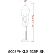 Z-Lite Gannon 3 Light 124" Tall Post Light Black