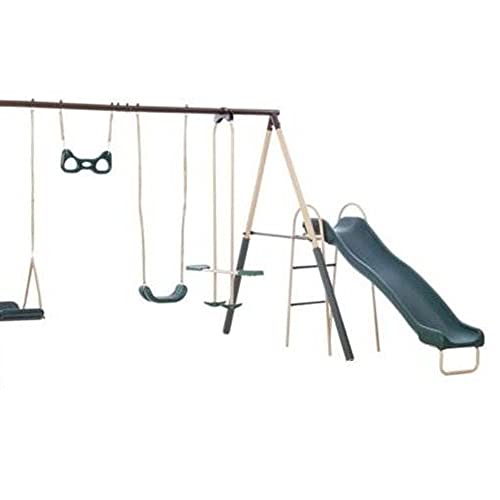 XDP RECREATION Deerfield Outdoor Playground Swing Set Green and Tan