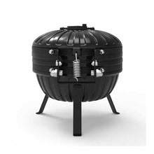 Ceramic Grill with Stainless Steel Grates,Thermometer, Wooden Handle, Outdoor BBQ Smoker for Cooking,Camping,Picnic(D)
