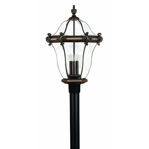 3 Light Extra Large Outdoor Post or Pier Mount Lantern Traditional-Glam Style 17 inch Wide By 26.25 inch High-Copper Bronze Finish Traditional Glam Outdoor Post Mount 81-Bel-3001771
