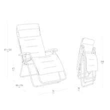 Lafuma MOBILIER Zero Gravity RSX Clip XL Padded Recliner Chair for Garden and Indoor Use Durable AirComfort® Fabric Multi-Position Recliner XL, Comfortable