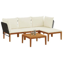 GBCDSWBR 5-Piece Garden Lounge Set, Acacia Wood & Rope Modular Furniture