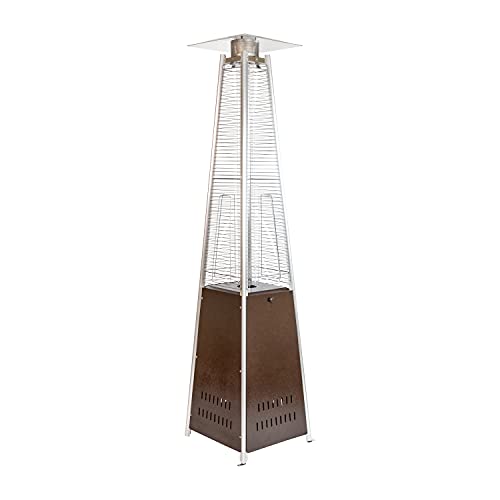 Flash Furniture Outdoor Patio Heater with Wheels - Bronze - 42,000 BTU - 7.5 Feet Tall - Stainless Steel - For Residential and Commercial Use, 90" High, Bronze