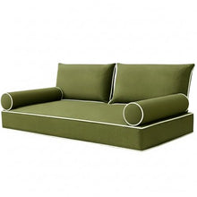 IYTFNSDLE Olefin Twin Outdoor Mattress Package Daybed Cushion Set，Twin Size Porch Swing Bed 6inch Mattress，Waterproof Cushion Package for Daybeds (Olive Green, 75 * 39 * 6in)
