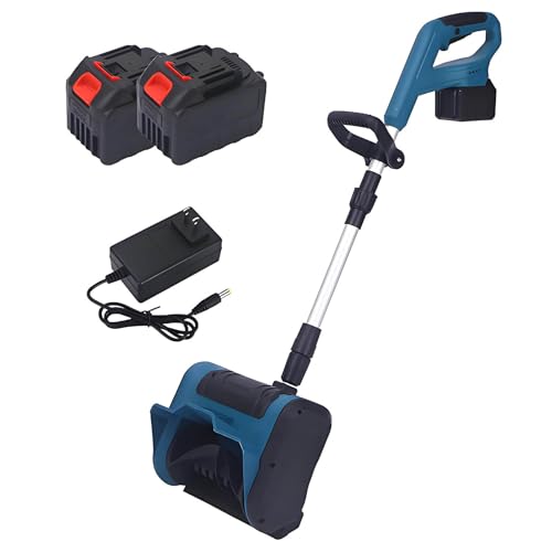 Portable Snow Shovel, Rechargeable Snow Blower, Efficient Snow Removal, Snow Thrower with Adjustable Handle, for Driveway Winter Snow Removal(Two Batteries)