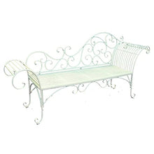 Garden Benches Outdoor Leisure Bench with Backrest and Armrests Exquisite White Garden Bench Patio Balcony Outdoor Wrought Iron Leisure Furniture Bench