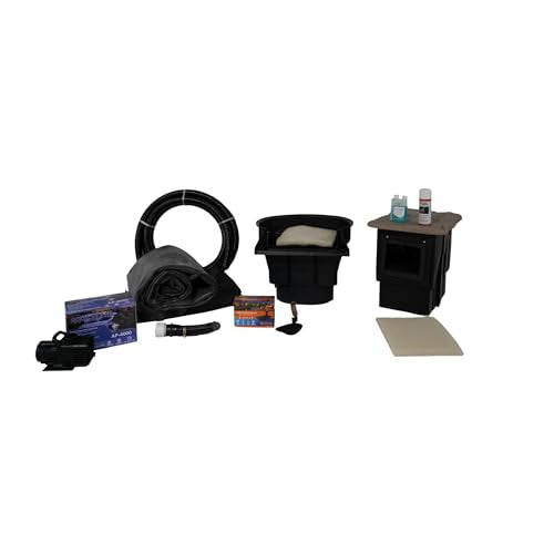 HALF OFF PONDS PondBuilder Crystal 4000 Complete Water Garden and Pond Kit with EPDM Liner Black