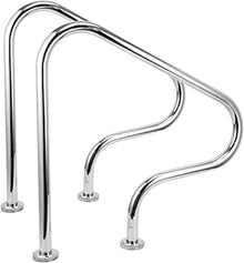 MSHOSAC Pool Handrail,Stainless Steel Pool Handrail, 31.5" Grab Rail with Flanged Base, 1 or 2 Pcs, Ideal for Swimming Pools, Spas, Water Parks, and Incline Positions