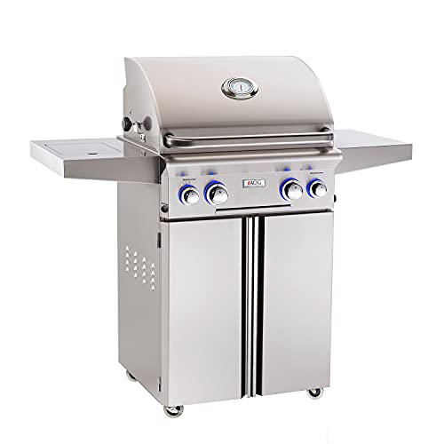 American Outdoor Grill L-Series 24 Inch Propane Gas Grill On Cart With Side Burner And Rotisserie Kit