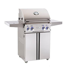 American Outdoor Grill L-Series 24 Inch Propane Gas Grill On Cart With Side Burner And Rotisserie Kit