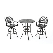 Christopher Knight Home Alfresco 37" Cast Aluminum Bar Set 3-Pcs Bronze