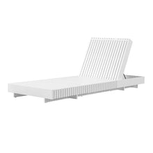 Christopher Knight Home Habery Acacia Wood Chaise Lounge Chair Outdoor, Solid Wood Patio Chaise Lounge, Poolside Sun Lounger, Adjustable Backrest Sunbathing Chair for Patio Garden, White