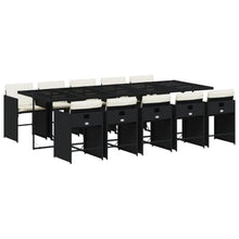 AMBERARD Patio Dining Set Set of 10 Black PE Rattan 10-Seater Foldable Furniture Set