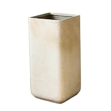 ZOCWJK Planter Pots Plant Pots Straight Rectangular Pure White Large Faux Cement High Models Floor Flower Pots Simple Bottom with Drainage Holes Planters Flower Plant Pot,Medium