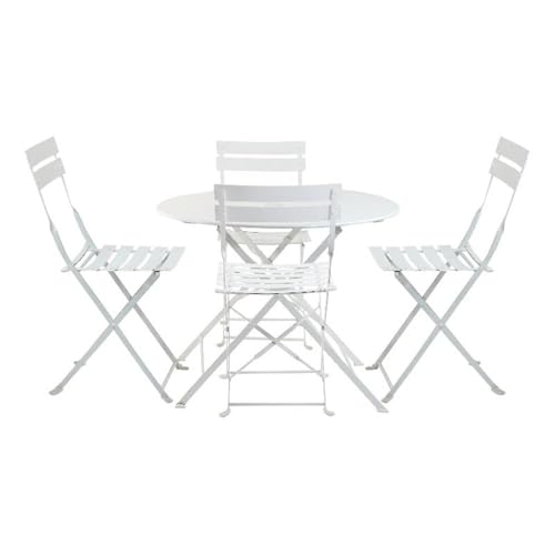 Carolina Classic 36" Round Bistro Table 5pc Set with 4 Chairs in White