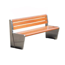 XRXwuf689 Garden Bench Park Outdoor Bench Wooden Double Backrest Stainless Steel Outdoor Bench Patio(Medium)