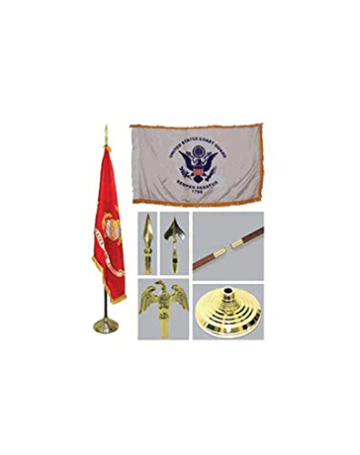 Flag Connections Coast Guard 3ft x 5ft Flag, Flagpole, Base, and Tassel