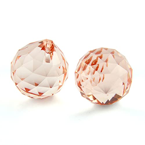 K9 Crystal Chandelier Ball Parts 100pcs/Lot 40mm Crystal Prism Faceted Balls For Chandelier &/Faceted Balls - (Color: Pink/Size: 40mm)