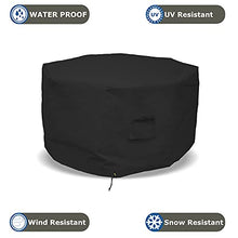 Octagon Fire Pit Cover 18 Oz Waterproof - 100% Weather Resistant Outdoor Fire Pit Table Cover with Air Pocket & Drawstring for Snug Fit (40" H x 65" D, Black)