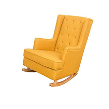 IIPOSAQQ Single Sofa Rocking Chair Smooth Rocking Motion Solid Wood Sponge Cushion High Back Leisure Terrace Recliner