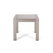 Christopher Knight Home Cape Coral Outdoor 6-Seater Aluminum Conversation Set Silver + Khaki