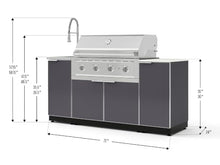 NewAge Products Classic Series 5PC Aluminum Slate Gray Modular Outdoor Kitchen Grill Island with 40" Performance Grill NG - 24"D x 72"W x 57.15"H