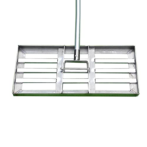 Aikimfuly Lawn Level Rake Lawn Leveling Rake, 4.5 FT Lawn Leveling Tool, Heavy Duty Stainless Steel Lawn Leveler for Garden Backyard Golf/Lawn