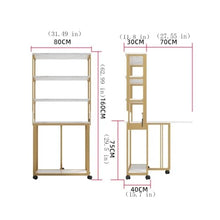 FURUIM2024M Dining Table Small Dining Table, Foldable, Sideboard Cabinet, Household Mobile Dining Cabinet, Storage Rack (4 Round Stools) Table and Chairs Dining