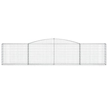 Arched Gabion Baskets 2 pcs 157.5"x11.8"x31.5"/39.4" Galvanized Iron for Outdoor Plants White Black