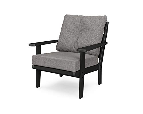 POLYWOOD® Lakeside Deep Seating Chair in Black/Grey Mist