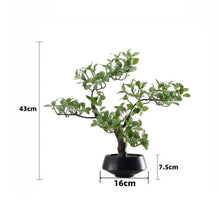 YXIANG56Q Fake Plants Chinese Style Green Bonsai Artificial Tree Office Desk Shelf Decoration Bonsai Tree