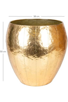 SODEF Metal Planter Pot Patchwork Design Gold 19.7x21.7 in Large Decorative Indoor Outdoor Home Office - Gold