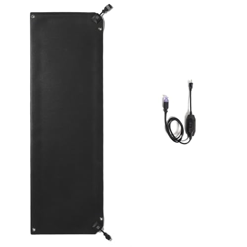 HeatTrak Heated Snow Melting Mat with Power Unit - Heated Outdoor Mats for Walkways - Electric Snow Melting Mats for Decks and Sidewalks - No-Slip Snow and Ice Melt Heated Sidewalk Mat (20” x 60")