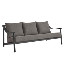 Modway Terrace Aluminum Outdoor Patio Sofa in Carbon Graphite