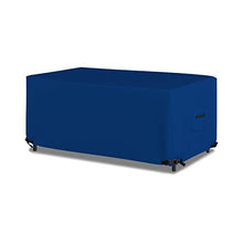Covers & All Rectangular/Oval Outdoor Table Cover 18 Oz Waterproof - Rectangle Table Cover with 100% Weather Resistant - with Air Pocket and Drawstrap for Snug Fit (128" W x 50" D x 24" H, Blue)