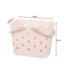 Plastic Storage Basket Collapsible with Handle - Portable Outdoor Picnic Basket Space Saving Storage Basket for Kitchen Shelves Bathroom,Green (Pink)