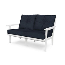Polywood® Lakeside Deep Seating Loveseat in White/Marine Indigo